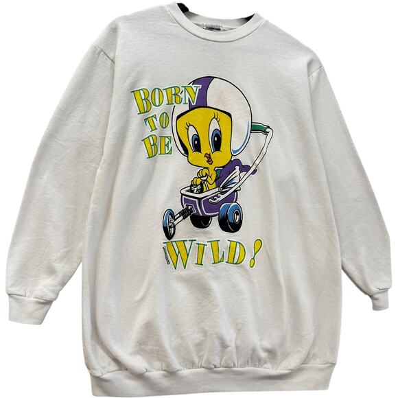 Vintage Tweety "Born To Be Wild" Crewneck M - Picture 4 of 8
